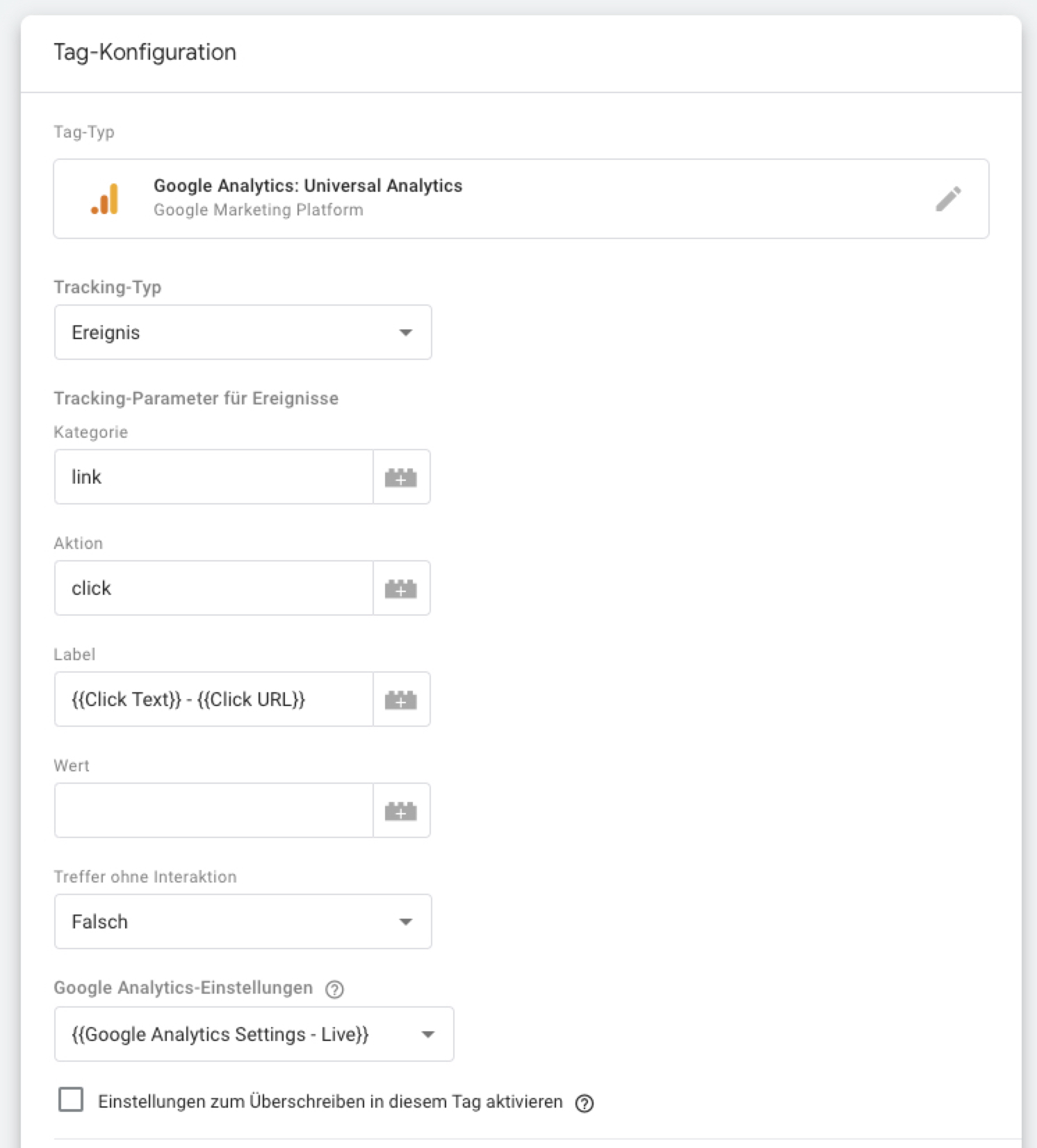 Google Tag Manager – Google Analytics Link Click Event